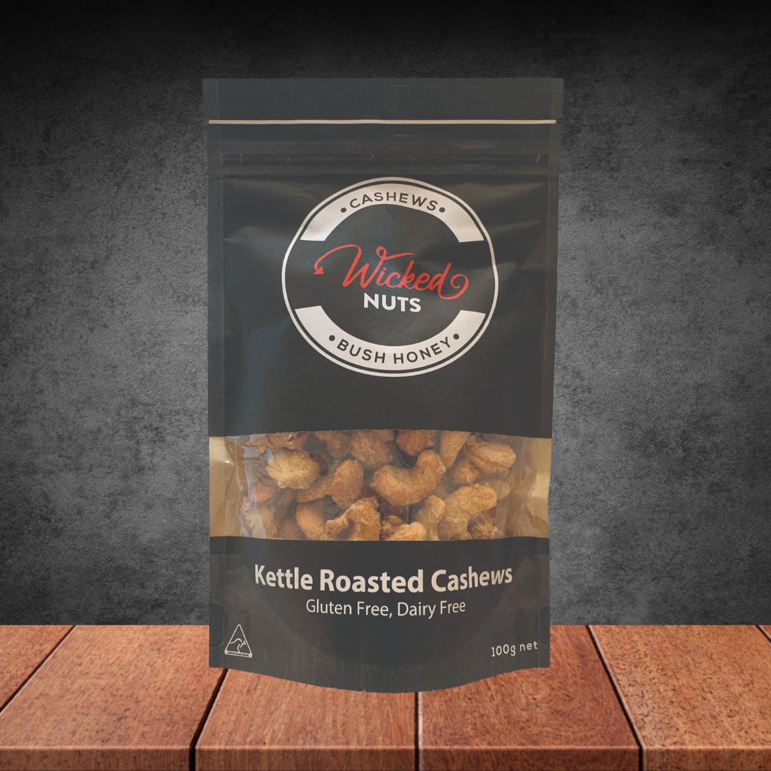 Wicked Nuts Bush Honey Cashews Craft Nuts 100g