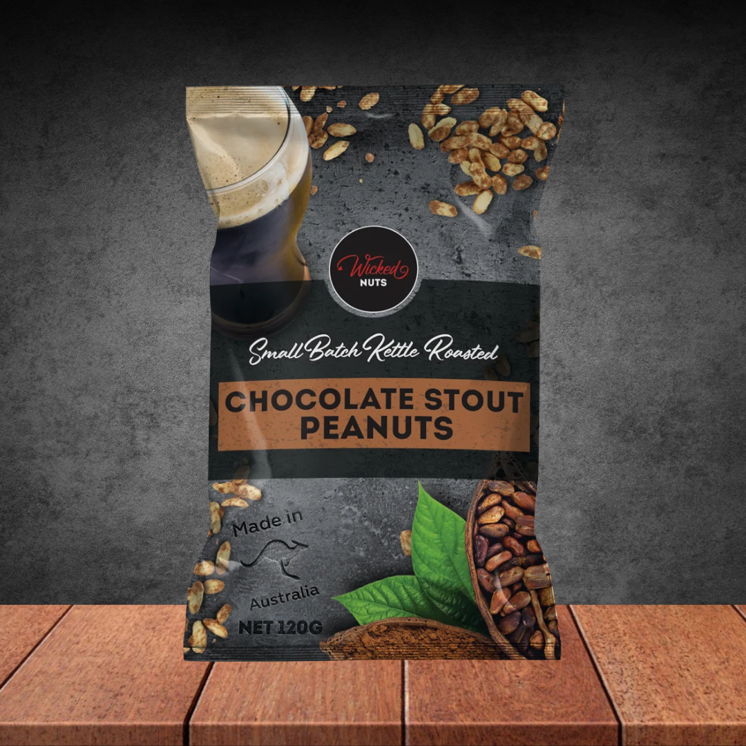 Wicked Nuts Chocolate Stout Infused Peanuts 120g