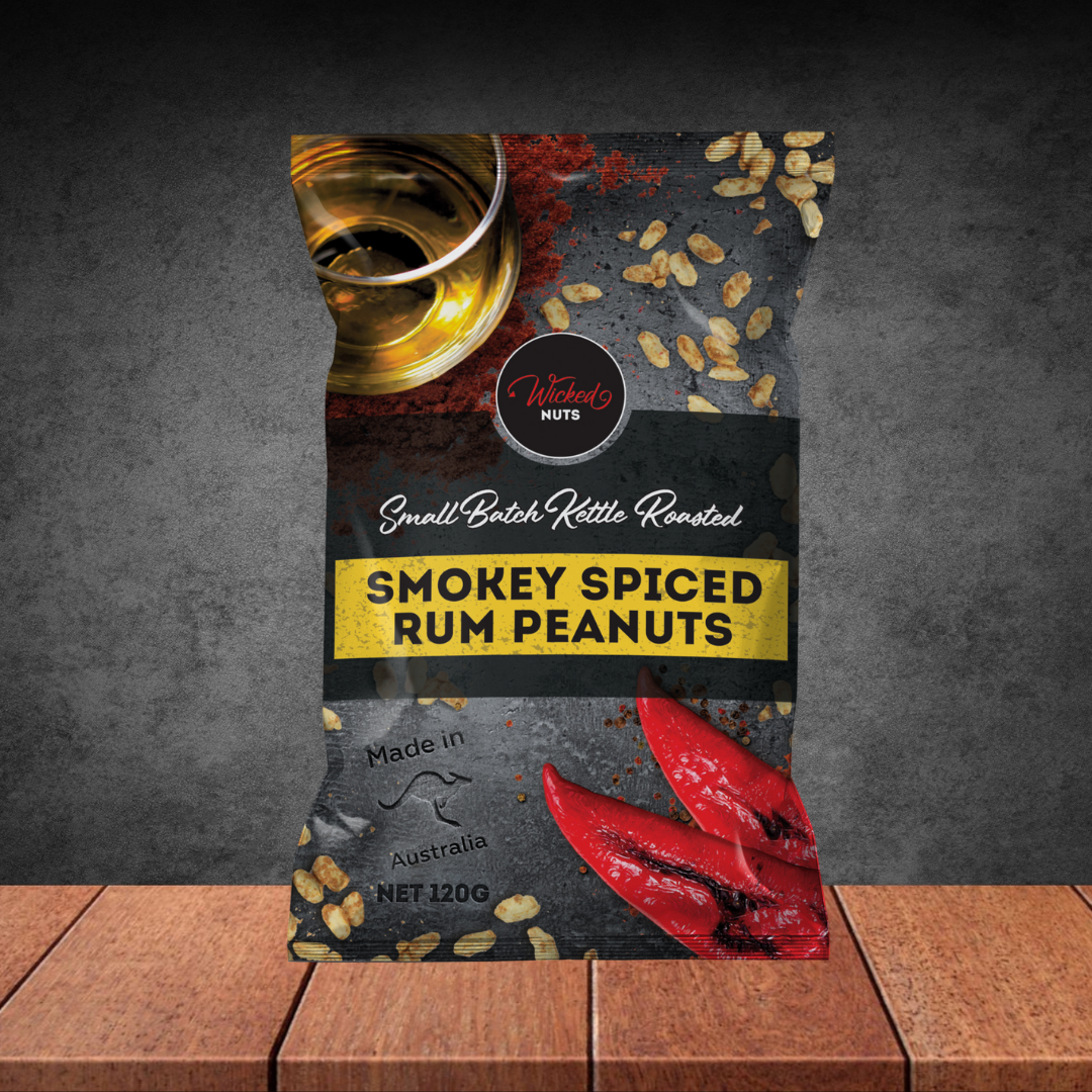 Wicked Nuts Smokey Spiced Rum Infused Peanuts 120g