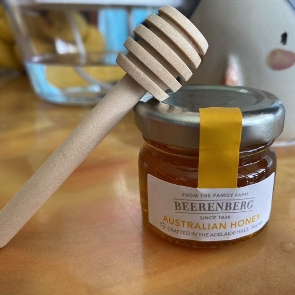 Beerenberg Mini Honey 30g bottle on the table