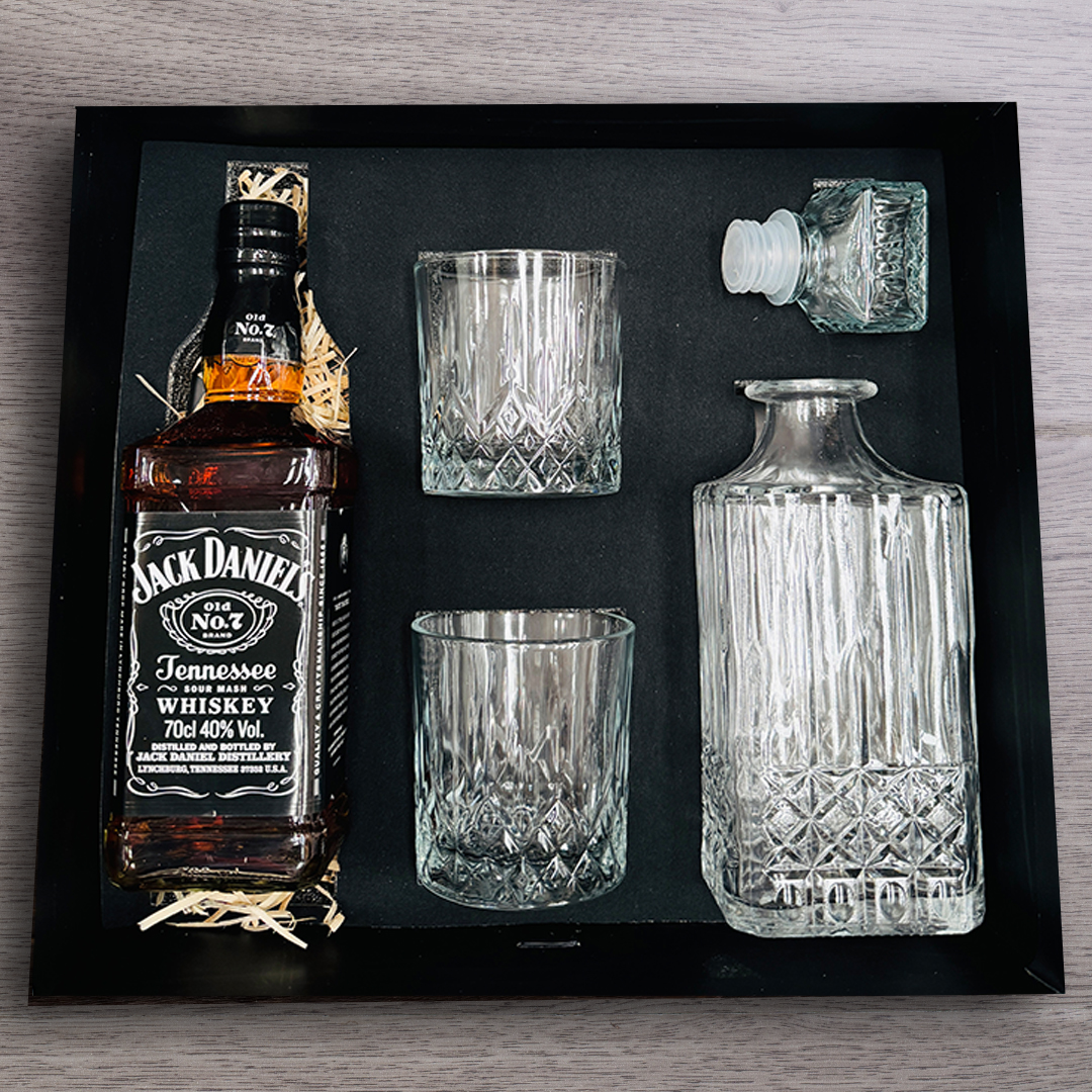 Jack Daniels Tennessee Whiskey with Glass Decanter