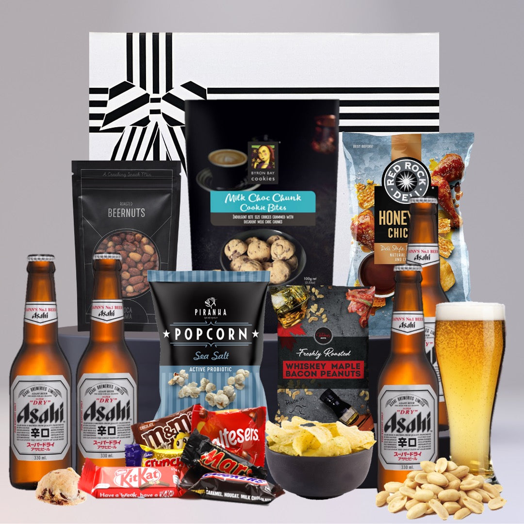 Mens Best Beer Hamper with 4 Asahi Super Dry 330ml